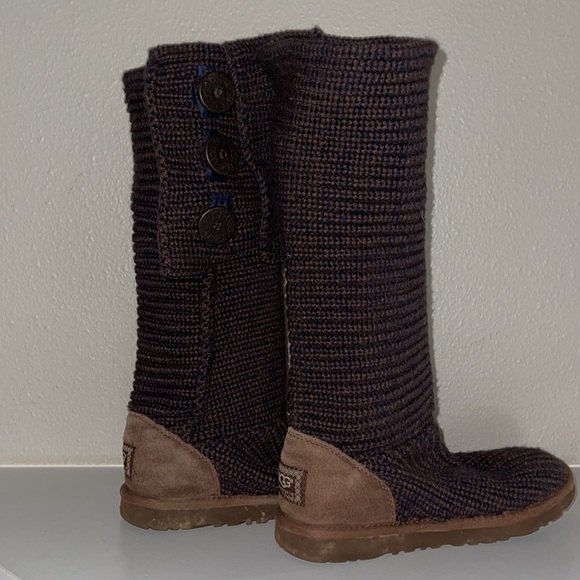 Sweater Knit Uggs Boots/Booties black/brown size 6 - Picture 4 of 16